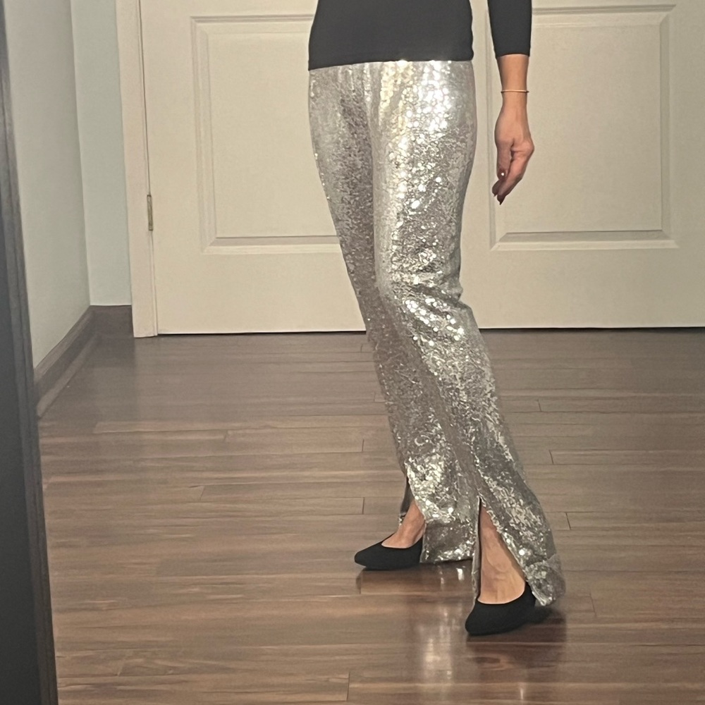 Wayf silver sequins pants size S - Picture 6 of 12